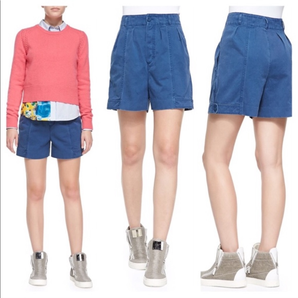 Marc Jacobs Pleated Shorts Blue NWT 4 High Rise